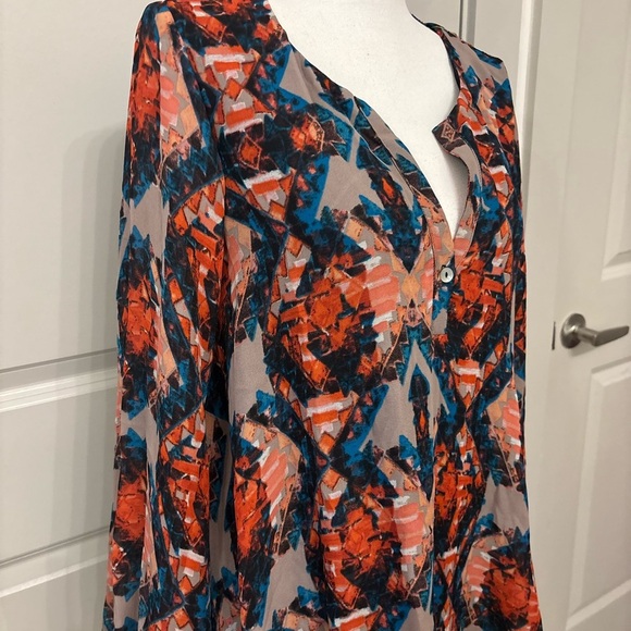 Show Me Your Mumu bright colorful patterned long sleeve blouse size M - Picture 5 of 16